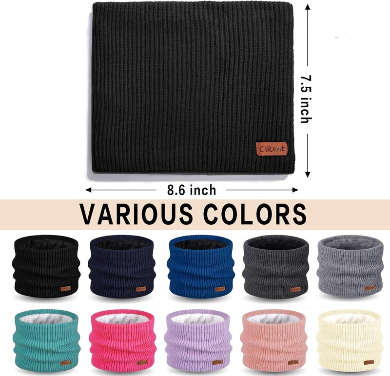 Oliumt Kids Neck Warmer Winter Neck Gaiters Knitted Infinity Scarf for Boys Girls Fleece Lined Ski Mask for Cold Weather - Image 5